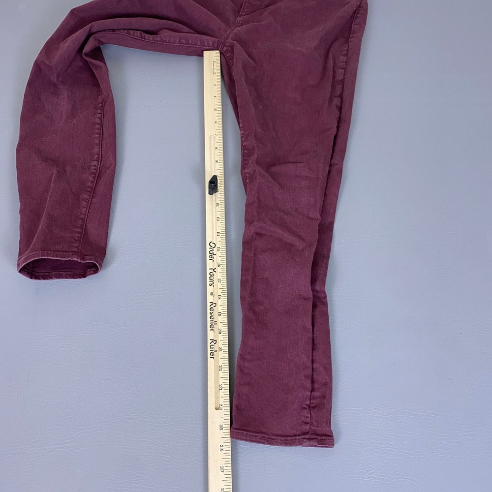 LOFT Skinny Ankle Pants Womens 30 10 Modern High Waist Burgundy Wine Red Stretch - Picture 9 of 12